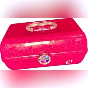 Caboodles On-The-Go Girl Dark Pink Sparkle Jellies Case for Make up, Iconic.